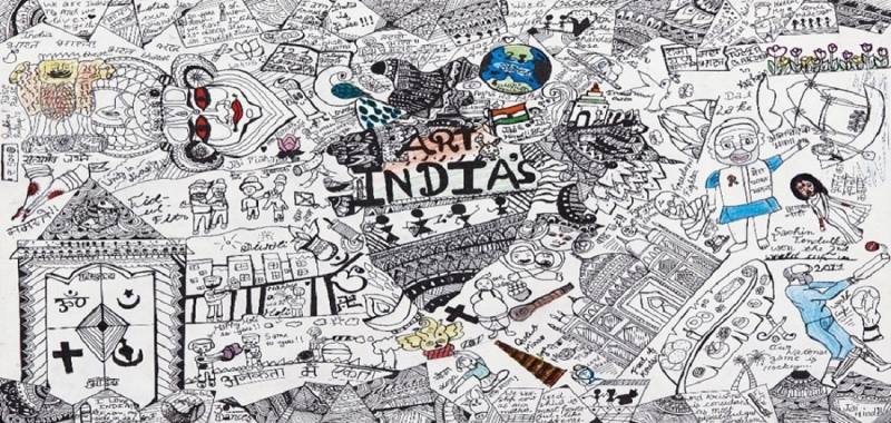 「中華民國第54屆世界兒童畫展」比賽銀牌得獎作品，得獎學生為就讀貝爾巴望公校（Bal Bhavan Public School）的哈爾喬特．考爾（Harjot Kaur），畫作主題為Indian Culture（印度文化）