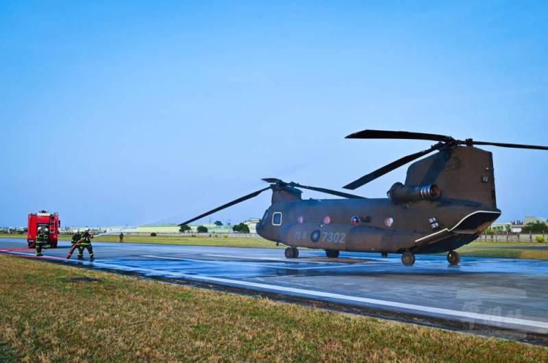 陸軍飛行訓練指揮部執行飛安演練。（陸軍飛行訓練指揮部提供）