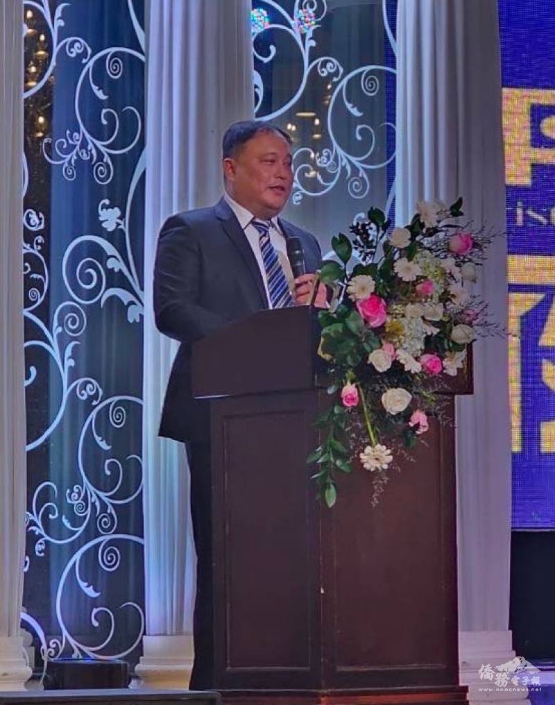 越南隆安臺灣商會會長王志堅期許新的一年隆安臺商會務蒸蒸日上，同時預祝當晚出席來賓滿載而歸