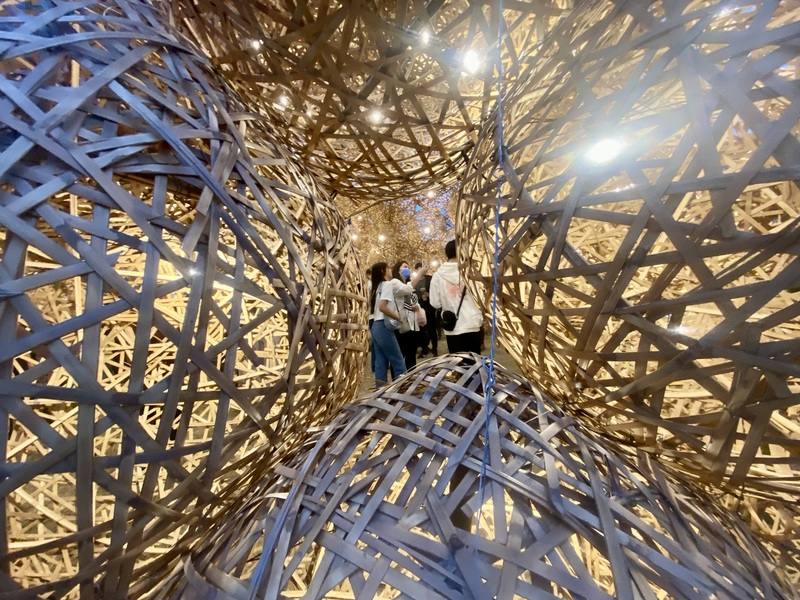 Visitors to the 2024 Taiwan Lantern Festival in Tainan enjoy the opening of the festival Saturday. Feb. 3, 2024