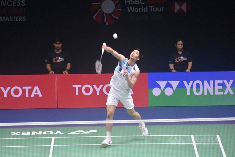 Taiwan's top male badminton player Chou Tien-chen at the Thailand Masters men's singles finals on Sunday. CNA photo Feb. 4, 2024
