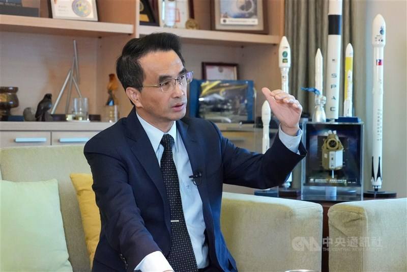 Taiwan Space Agency director-general Wu Jong-shinn speaks with CNA reporters during a recent interview. CNA photo Feb. 10, 2024