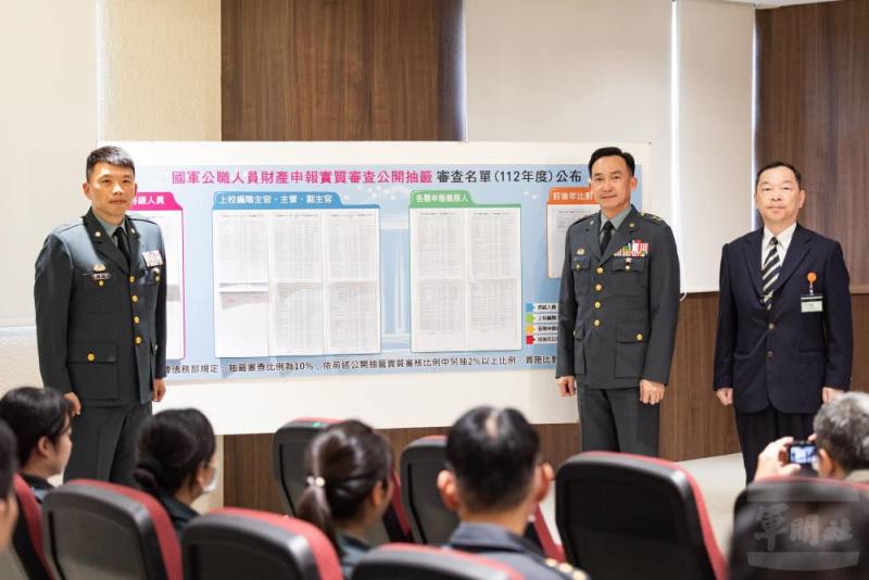 國防部公開辦理「112年度公職人員財產申報實質審查抽籤記者會」