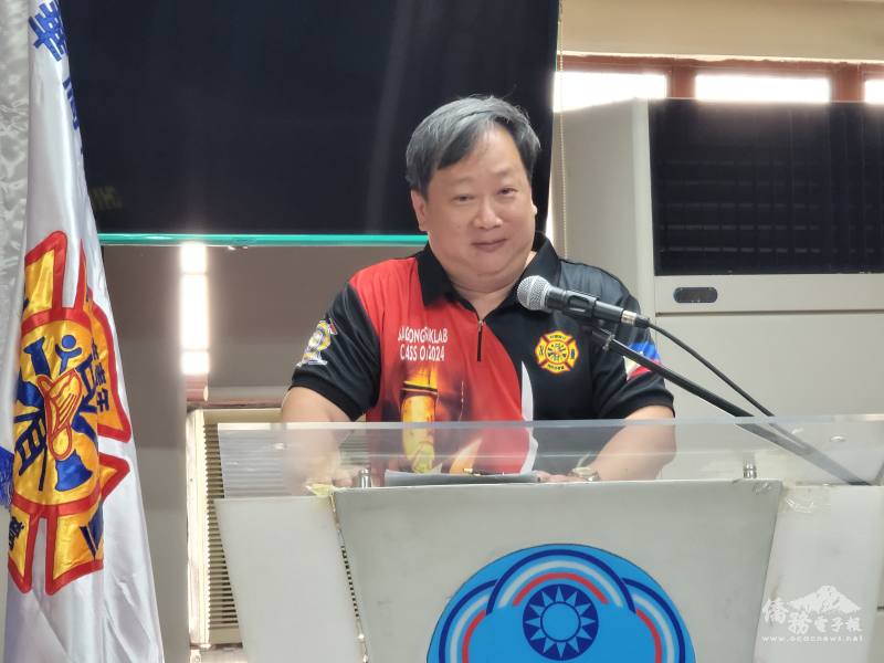 蔡彼得說，希望本梯次的打火兄弟到臺灣後，要遵守紀律，用心學習，聽從教官的指示