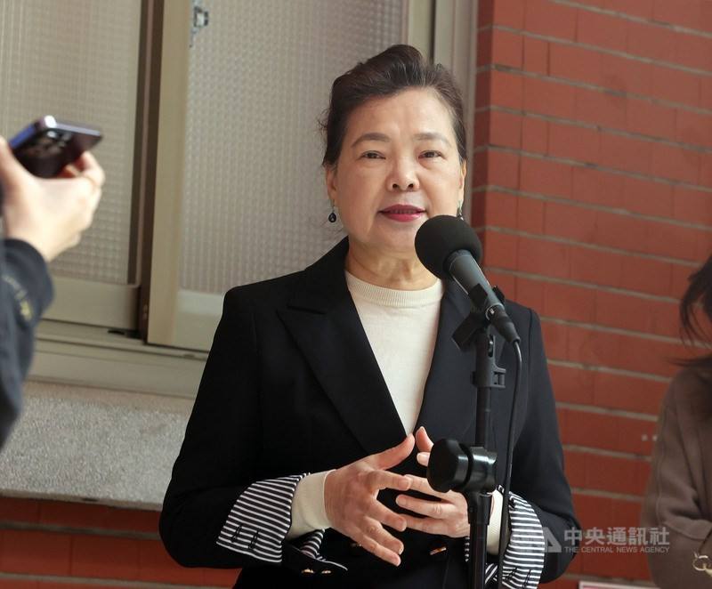 Minister of Economic Affairs Wang Mei-hua speaks to reporters at the Legislative Yuan in Taipei on March 21, 2024. CNA photo
