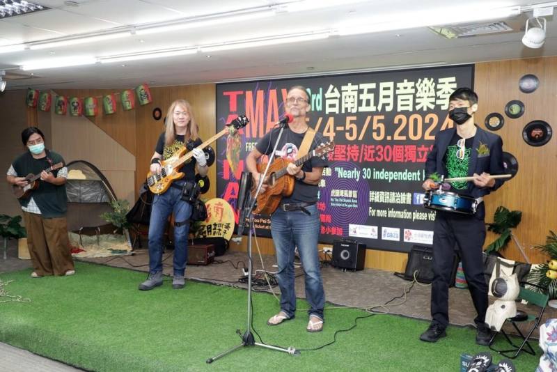 2024台南五月音樂季5月4日至5日連續2天在新化虎頭埤風景區登場，邀來28組樂團熱力開唱，25日舉行宣傳記者會。（台南市政府提供）
