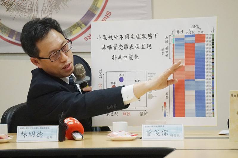 花蓮慈濟大學分子生物暨人類遺傳學系副教授林明德（圖）與中央研究院合作，歷經3年研究，首度完成小黑蚊全基因體組裝與解碼。