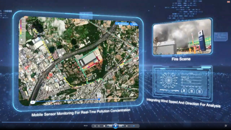 移動式感測MOT應用於火災監測污染影響範圍