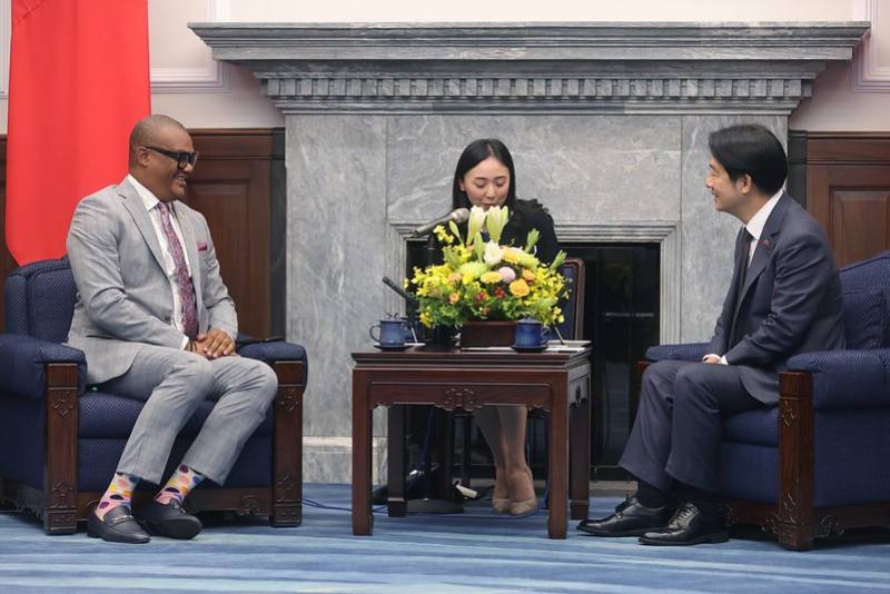 賴清德總統22日上午接見「聖克里斯多福及尼維斯聯邦副總理韓利（Geoffrey Hanley）訪問團」