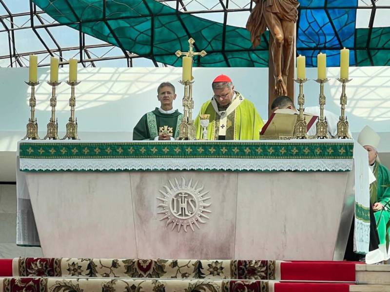 巴西利亞主教座堂於當地時間21日舉行「為台灣新任總統、副總統就任，及台海與世界和平祈福彌撒」。（駐巴西代表處提供）