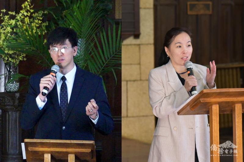 孫鵬翔（左）說，音樂會是臺灣傳統與南印度卡納提克音樂的深厚底蘊的結合。陳怡珍（右）希望以後大家有機會到臺灣旅遊，體驗臺灣的風土人情和傳統