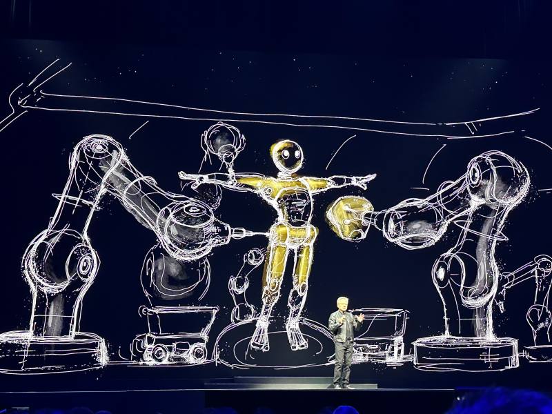 輝達執行長黃仁勳2日晚間7時在台大綜合體育館舉行主題演講。(謝佳興 攝)