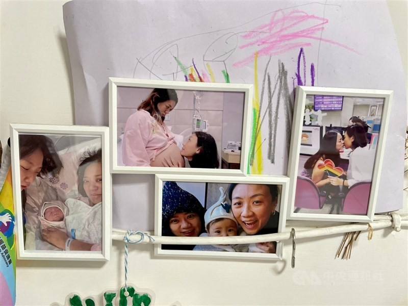 Pictures of City, Mota and Doby are hung on the wall of their home. CNA photo June 15, 2024