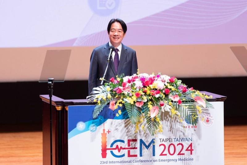 President Lai addresses the opening of the International Conference on Emergency Medicine 2024.