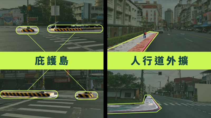 新增行人庇護島以及人行道外擴