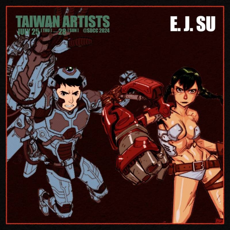 美國聖地牙哥國際漫畫展25日起將在加州聖地牙哥會展中心舉行，旅美漫畫家蘇義傑受邀進駐藝術家專區，展會期間將參與畫師簽名會及漫威講座。圖為蘇義傑作品。（文化部提供）