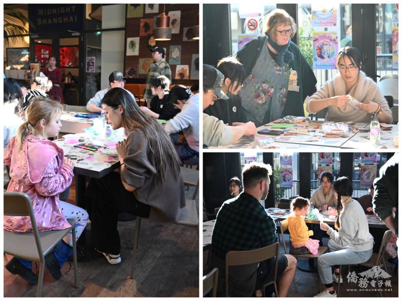 華興中文班在Riverside Market幫當地小孩做書籤及臉部彩繪
