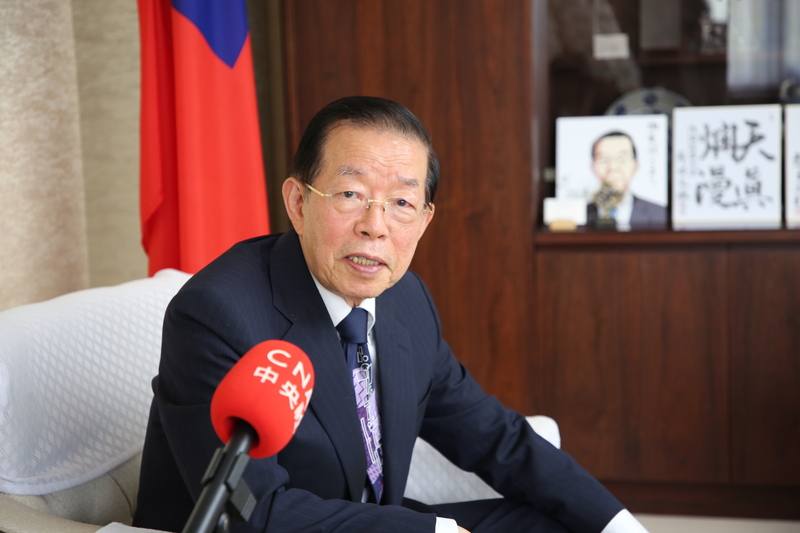 駐日本代表謝長廷7日結束出使日本8年多的生涯返國，駐日表現深獲肯定，他返台前接受中央社專訪表示，8年多前要到日本就任時提出「善的循環」概念，這8年來，努力落實「善的循環」，讓它普遍化。圖為7月16日在駐日代表處拍攝。