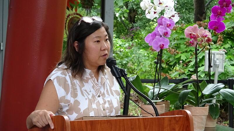 紐約選出的聯邦眾議員孟昭文出席台灣蘭花展記者會