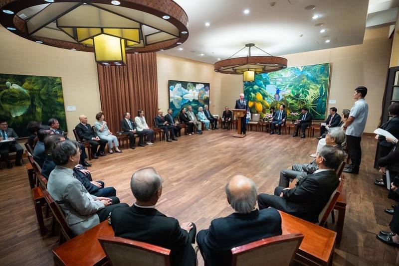 President-elect of Rotary International for the year 2025-2026 Mário César Martins de Camargo delivers remarks.