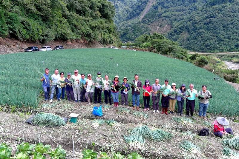 2023年南山部落三星蔥保種圃豐收下山，農糧署等單位亦前來關心