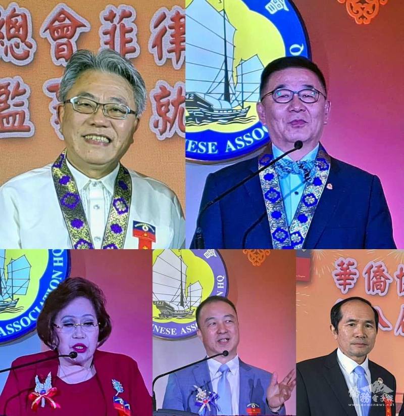 就職典禮分由楊登仕(上左)、林齊國(上右)、林淑玲(下左)、
李棟國(下中)致詞及副會長鄭國賓(下右)致謝詞