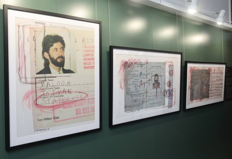 Selected works of Hungarian-American artist Steven Balogh are presented in this picture taken Saturday in Taipei. CNA photo Dec. 7, 2024