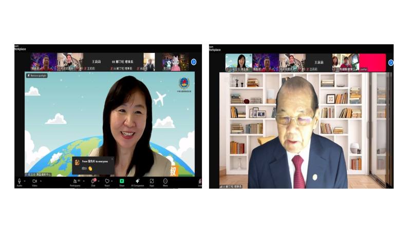 金山灣區文教中心主任莊雅淑、政大全球校友總會總會長會長鄭丁旺分別致詞祝賀