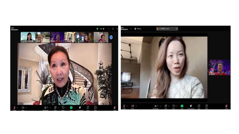 北加州政大校友會會長鄭名雯、音樂雅集團長毛莉莉致詞