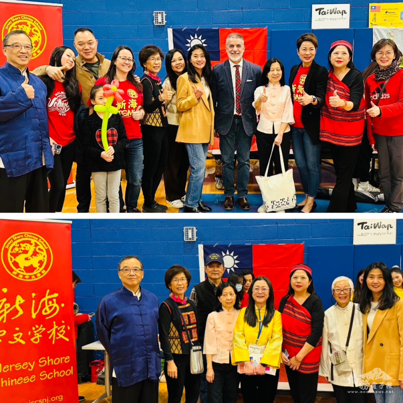 含德市學區督學 Dr. J. Scott Cascone (上圖右五) 含德市傳统文化主席鄭瓊英 (下圖右四) 與大家合影。