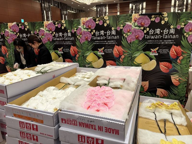 台南市參加東京花道博覽會，從台南帶來新鮮的台南蝴蝶蘭，吸引花道愛好者購買