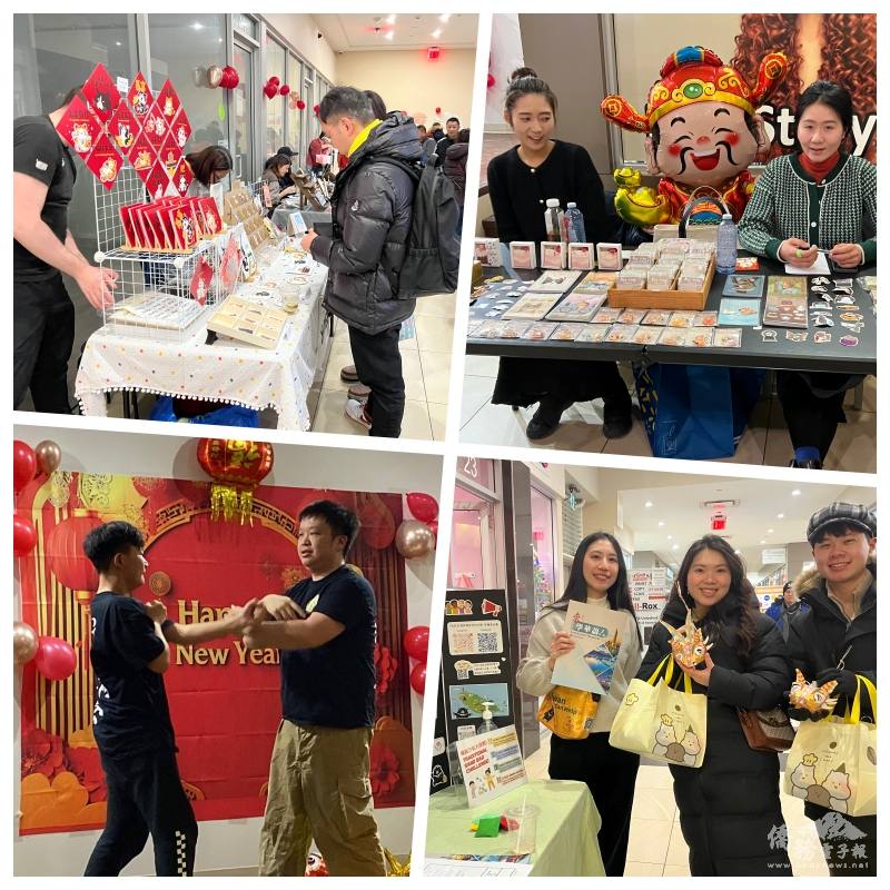 年貨大街上多達60個攤位，充滿新奇有趣的創意作品，還有詠春拳表演（左下圖），吸引大批人潮