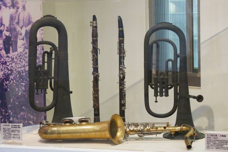Luocuo Catholic Church in Changhua County still has instruments used by the first generation of the church’s xiyuedui, which are on public display.
