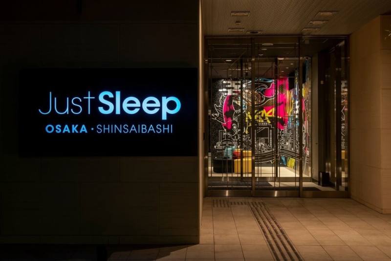 晶華酒店集團旗下「捷絲旅」Just Sleep品牌插旗日本，首間海外據點落腳大阪心齋橋，2023年開幕至今，平均住房率高達8、9成。（捷絲旅提供）