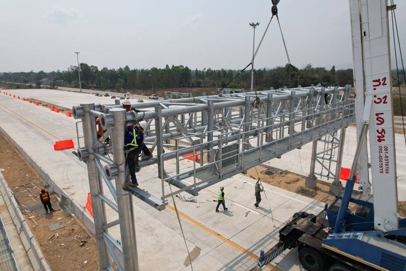 泰國ETC門架如火如荼建置中。(遠通電收提供)