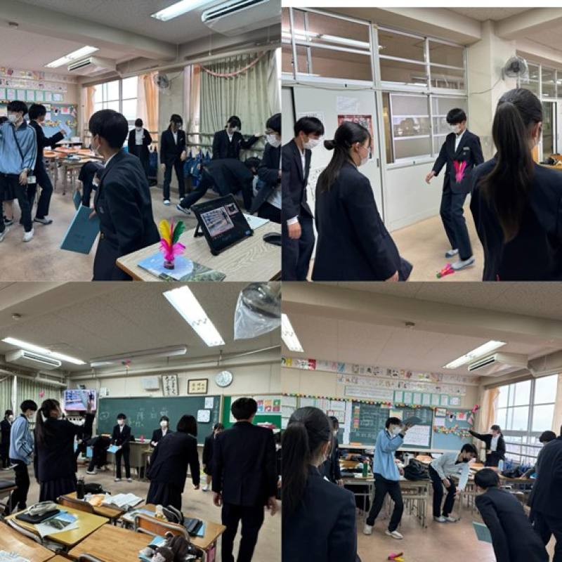 陳洳豔帶領學生們一起體驗臺灣傳統技藝~踢毽子