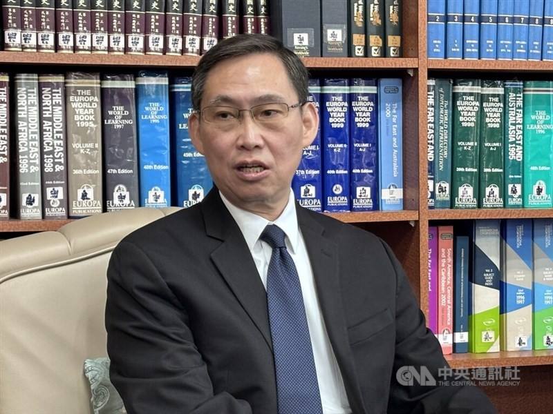 Jonathan Sun, head of the Ministry of Foreign Affairs' Department of International Organizations, speaks to the press in Taipei on Tuesday. CNA photo March 11, 2025