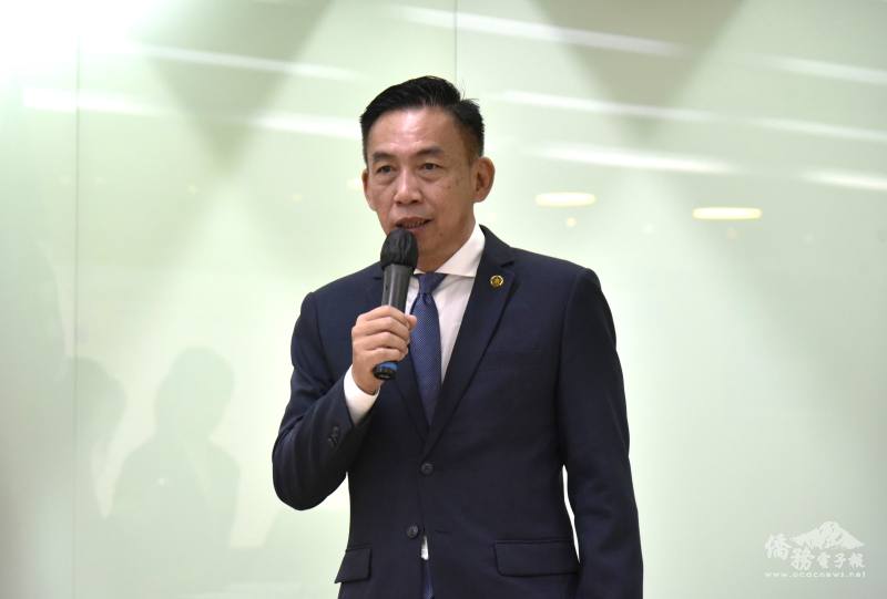 馬來西亞留臺校友會領袖幹部參訪團團長彭慶和致詞