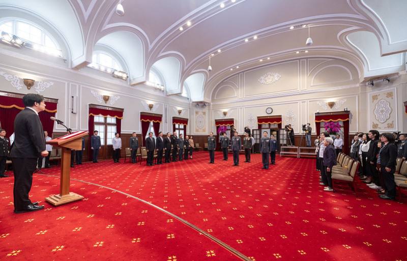 總統主持「中華民國114年4月份將官晉任授階典禮」