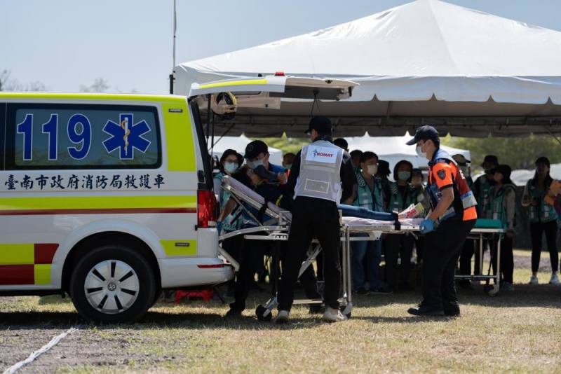 臺南地區醫療團隊投入演練。（軍聞社資料照片）