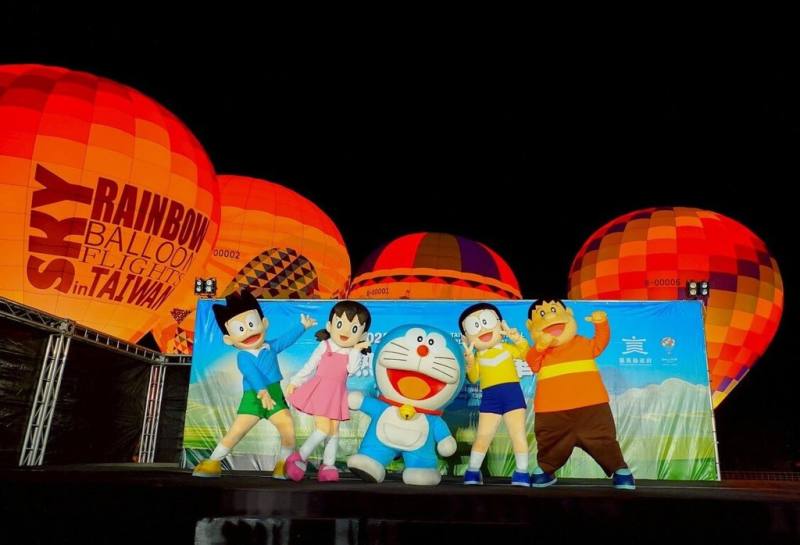2025台灣國際熱氣球嘉年華合作全新IP亮相，「哆啦A夢」將於7月5日起加入熱氣球家族行列。（台東縣政府提供）