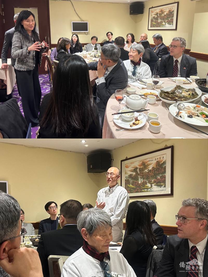 曾主辦國慶慶祝活動的英國輔大校友會會長黃瑋苑(上)，與大地社社長胡國玉(下)分享籌備經驗