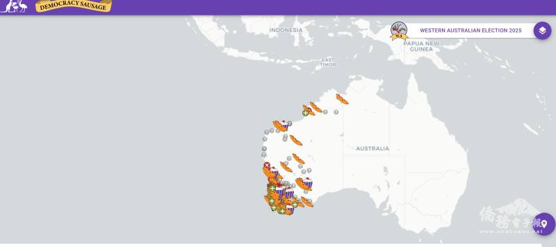 3月8日西澳州選舉的民主香腸地圖