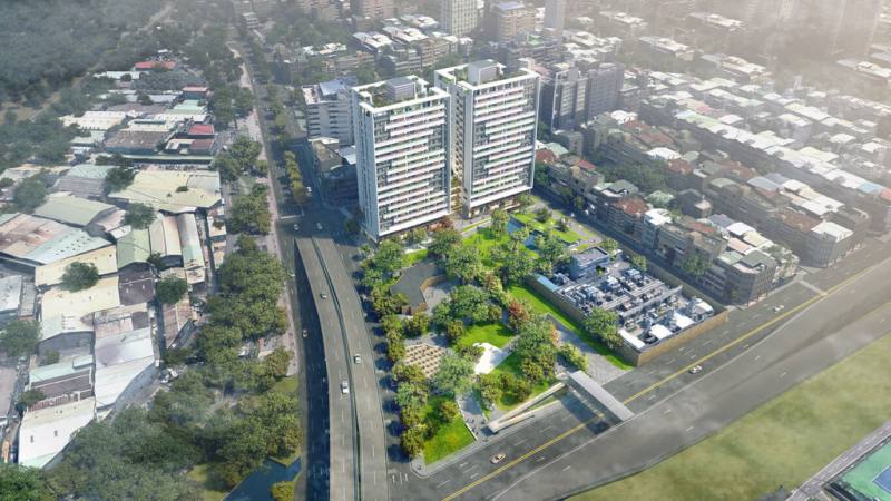 新北市蘆洲區光華段停車場及青年社會住宅10日開工動土，預計民國118年可完工。圖為蘆洲區光華段社會住宅完工模擬圖。（新北市城鄉局提供）