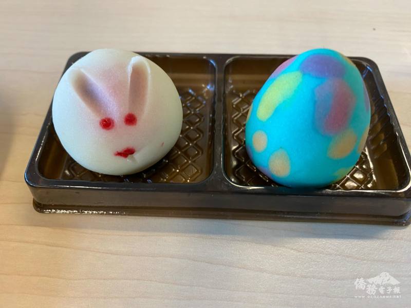 結合東西方文化，由糯米粉做成兔子和彩蛋