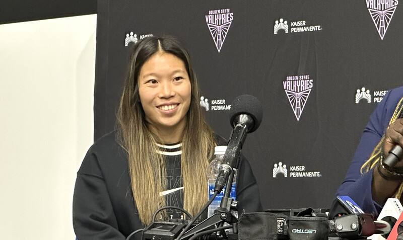 台裔女籃球星陳凱玲（Kaitlyn Chen）16日在金州女武神亮相，盼成為亞裔年輕世代榜樣