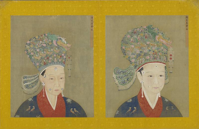 國寶 宋代后半身像冊 (右幅宋高宗后半身像；左幅宋孝宗后半身像)