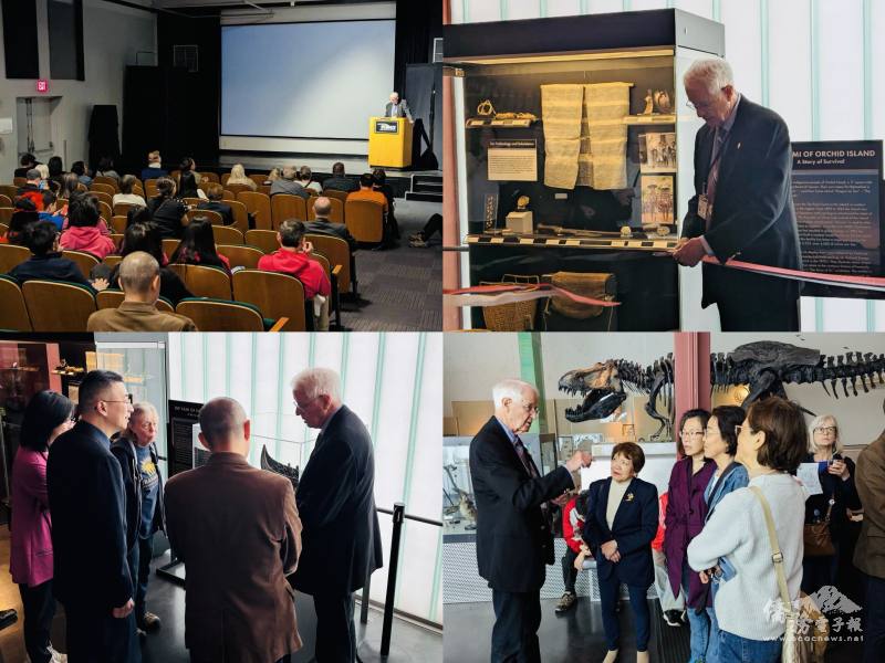 尹因印博士進行專題演講、剪綵，並向參觀民眾解說展覽文物