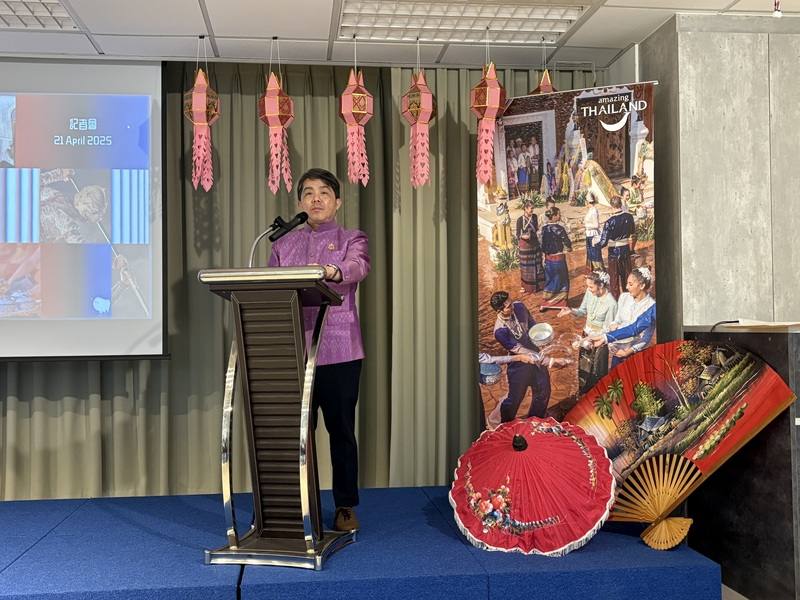 泰國駐台代表文那隆21日於記者會介紹「2025泰國文化節」的活動主軸