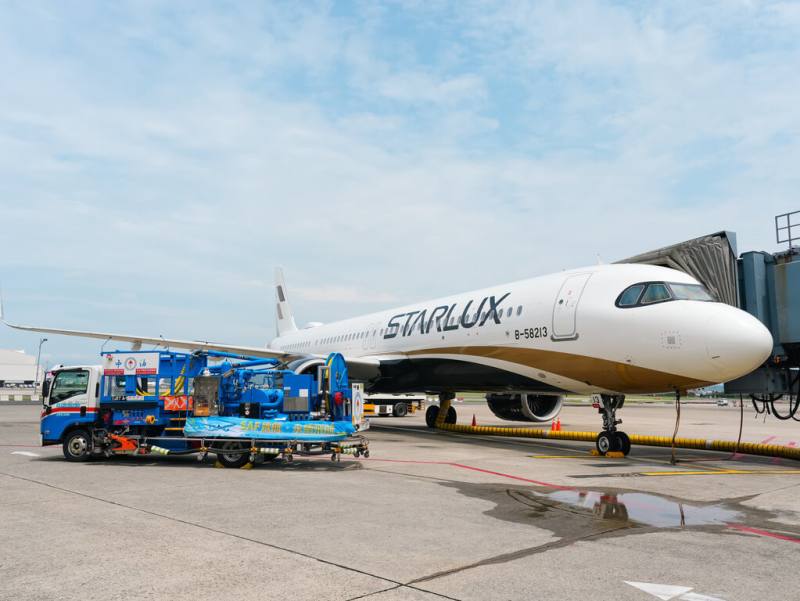 星宇航空宣布啟動永續航空燃油首航，由台灣中油供應，完成SAF首航班JX717台北－河內順利飛航。（星宇航空提供）